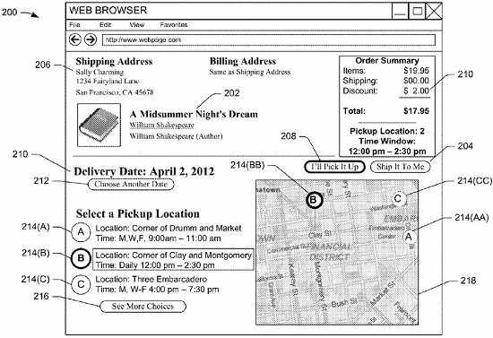 Customer Centric Pickup Locations. Quelle: Freepatentsonline.com