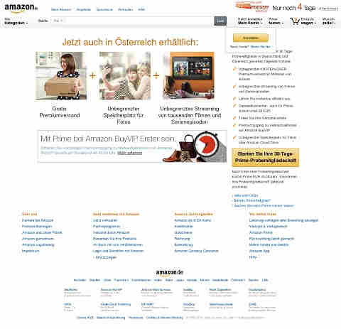 Screenshot: Amazon.de: Amazon Prime. Quelle: Amazon.de/prime