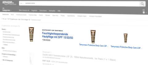 Amazon Marketing Services (jetzt Amazon Advertising): Headline Search Ad, Suchbegriff [sonnencreme] (Desktop). Quelle: Amazon.de