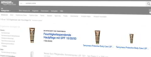 Headline Search Ad, Suchbegriff [sonnencreme]. Quelle: Amazon.de