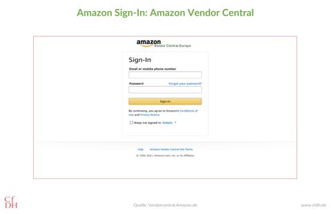 Amazon Vendor Central Sign-In